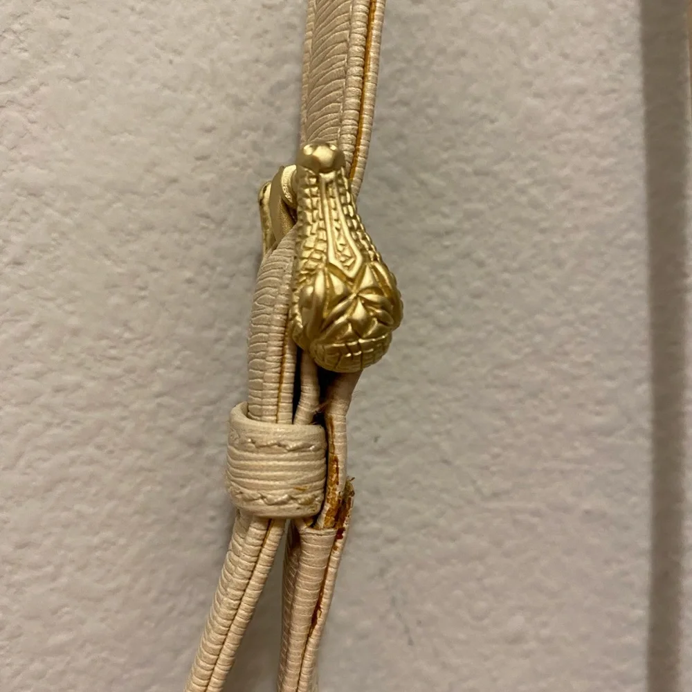 Barry Kieselstein-Cord  cream colored leather shoulder bag signature Alligator - Picture 5 of 16